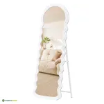 T&auml;ispikk peegel 50x160 cm valge MDF raam laineline disain