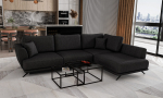 L-kujuline nurgadiivan Larde 276x191x90 cm Must