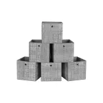 Kokkupandavad hoiukastid 6 tk 30x30x30 cm hall meleeritud