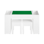 Laste laud ja toolid Lego valge 2 tooli ja hoiuruum