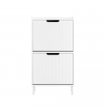 Jalatsikapp valge 50x19x90 cm MDF metall ja 2 p&ouml;&ouml;rdust