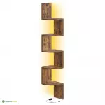 Nurgariiul valgustusega 20 x 20 x 126 cm pruun