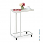 Abilaud ratastega valge 79x60x30 cm teras ja MDF