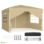 Paviljon 300x300x260 cm beež terasraam ja PE kate