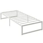 Voodiraam hoiuruumiga valge metall 90 x 200 cm madratsile