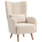 Accent tugitool 77 &times; 72 &times; 106 cm beež Sherpa polster