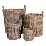 Punutud korvid Caor 4 tk rotang looduslik Kubu rattan
