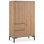 K&otilde;rge kummut 81x139x40 cm looduslik 2 sahtlit 6 riiulit