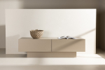 TV alus Cuenca 160 x 45 cm beež MDF ja klaasriiul