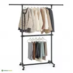 Riidestange ratastel 101x49x115 cm must teras 50 kg