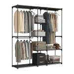 Avatud riidekapp 182 x 182 x 43 cm metallraam ja riiulid