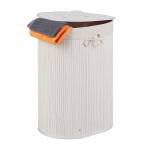 Pesukorv kaanega valge 55&times;42&times;32 cm 46 l bambusest