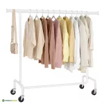 Riidestange ratastel 110 150 cm valge matt teras