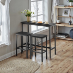 S&ouml;&ouml;gilaud ja toolid 100 x 40 x 90 cm Must