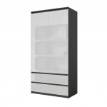 Suur riidekapp 90x180x50 cm valge L&auml;ige