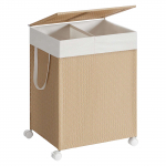 Pesukorv kaanega 46.5x37.5x65 cm Beež Valge
