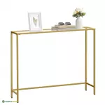 Konsoollaud kuldne 20 x 100 x 80 cm klaas ja teras