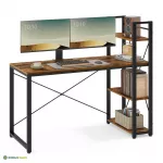 Kirjutuslaud riiuliga pruun 137,2 cm terasraam