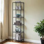 Metallist raamaturiiul 30x40x177.3 cm hall-must