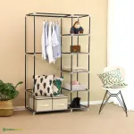 Riidekapp kangast 110x45x175 cm hall riiulite ja toruga