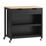 Ratastega k&ouml;&ouml;gisaar must hevea spooniga 98 &times; 58 &times; 94 cm