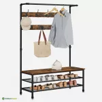 Riidenagi riiuliga 97 x 41,5 x 182 cm must pingiga