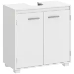 Vannitoa valamukapp 60x30x60 cm valge U-l&otilde;ike ja riiuliga