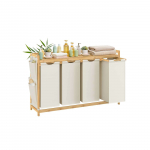 Pesukorv riiuliga 94x33x78 cm valge