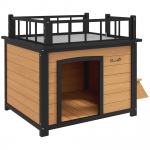 Koerakuut terrassiga 121 x 77 x 78 cm pruun kuusepuit