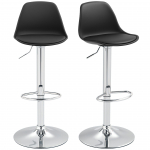 Baaritoolid 2 tk 38x42x82-104 cm Must