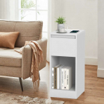 Kitsas &ouml;&ouml;kapp 30 x 25 x 59,5 cm valge LED ja USB