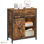 Pruun kummut sahtlitega 70 x 30 x 80 cm riiulitega