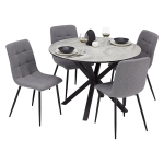 S&ouml;&ouml;gilaua komplekt 4 tooliga &uuml;mmargune 110 cm hall