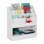 Lasteraamaturiiul 80 x 70 x 30 cm valge puitkiudplaat