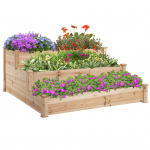 Puidust lillekast 124 &times; 124 &times; 56 cm Loodus 3 tasandit