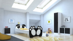 Lastevoodi madratsiga BEAR BLACK 160x80 cm Must