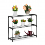 Taimede riiul 72 x 91 x 28 cm must 3 riiulit metall
