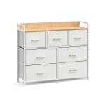 Kummut 98 x 28,5 x 85 cm valge 7 kangassahtlit