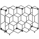Veiniriiul 43 &times; 15,5 &times; 31 cm must metall 13 pudelit