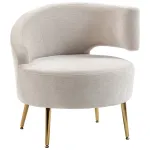 Lounge-tugitool 69x65x67 cm kreemvalge/kuldne chenille