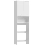 Pesumasina &uuml;le-WC-kapp 66 x 24 x 191 cm valge riiuliga