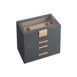 Ehtekarp klaaskaanega 3 sahtliga 25,1x15,3x21,5 cm tumehall