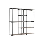 Riidenagi riiulitega 182x43x182 cm must taupe