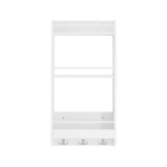 K&ouml;&ouml;giriiul seinale 38 &times; 17 &times; 75 cm valge MDF konksudega