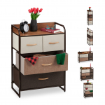 Kummut 79 x 58 x 31.5 cm kreem-pruun kangast sahtlid