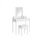 Meigilaud peegliga tooliga 90cm valge