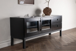 Alcoa TV alus 150 x 56,5 cm must MDF ja terasjalad