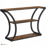 Konsoollaud 120 x 30 x 80 cm must-pruun riiulitega