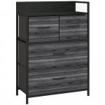 Kummut 4 kangast sahtliga must 60x29x85 cm MDF