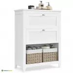 Vannitoakapp pesukorviga 30 x 60 x 80 cm valge MDF